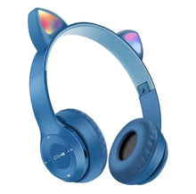 Audífonos con luz en las orejas para escuchar música Bluetooth y micrófono
