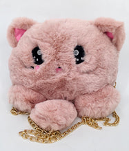 bolsa de peluche moda gatito con cola palo de rosa