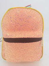 Mochila holográfica glitter 26x22x10 rosa fuerte