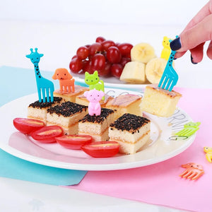 Set de 10 mini tenedor palillo plastico para lunch kawai