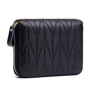 fashion women wallets genuine leather short zipper wallet cowhide leather purse credit card bag multi colors